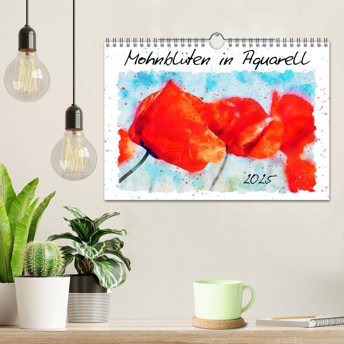 Bild: 9783435141241 | Mohnblüten in Aquarell (Wandkalender 2025 DIN A4 quer), CALVENDO...