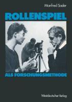 Cover: 9783531117867 | Rollenspiel als Forschungsmethode | Manfred Sader | Taschenbuch | 1986