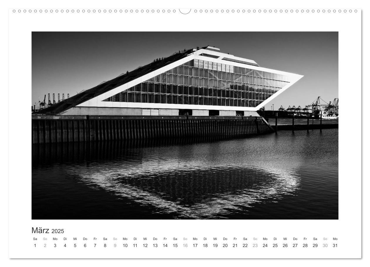 Bild: 9783435653164 | Hamburg in schwarz-weiss (Wandkalender 2025 DIN A2 quer), CALVENDO...