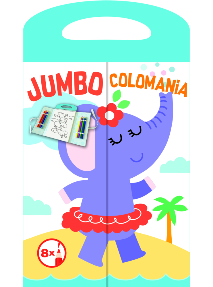 Cover: 9789463993029 | Jumbo Colomania - Elefant, Set | Mit 8 Farbstiften | Buch | Box | 2021