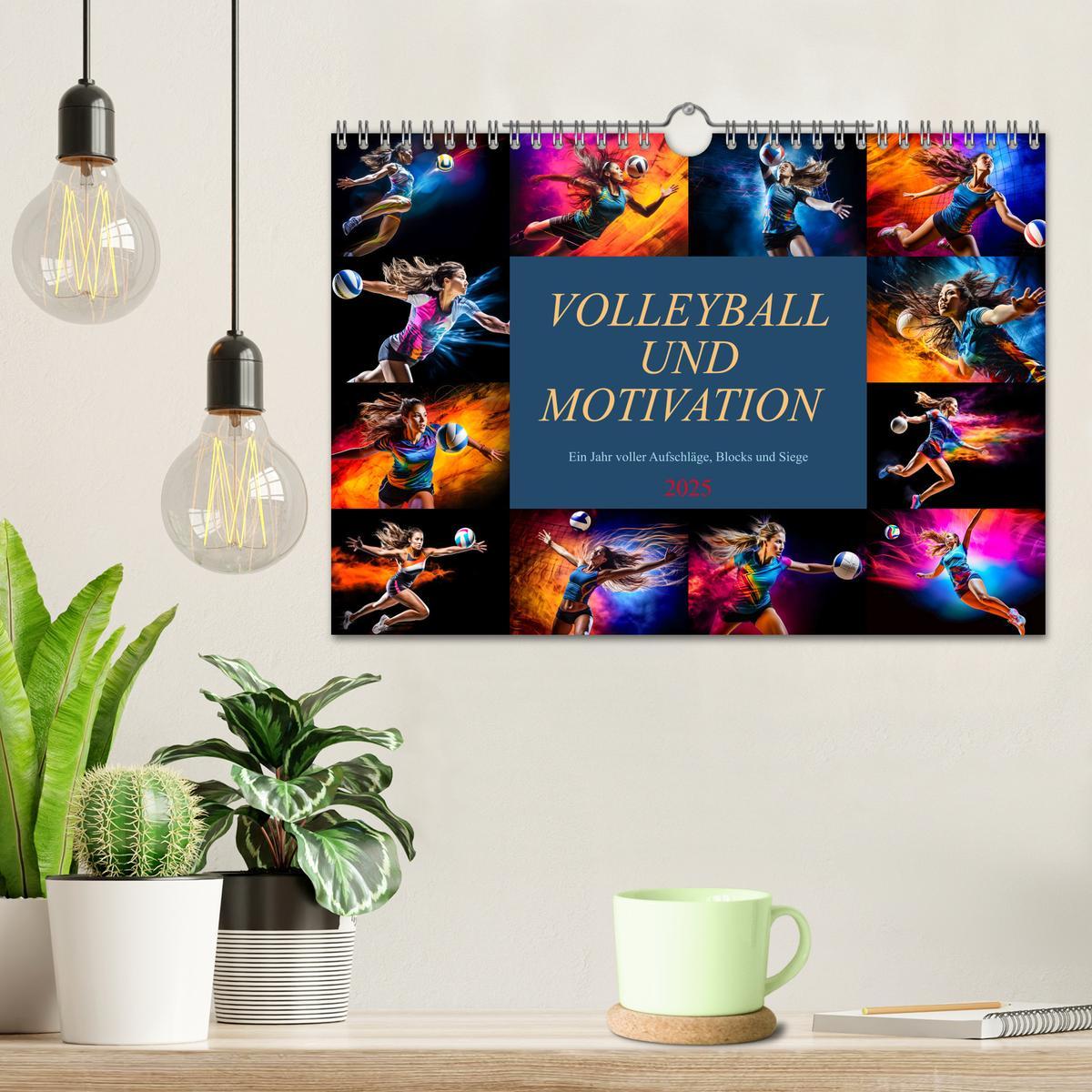 Bild: 9783383845765 | Volleyball und Motivation (Wandkalender 2025 DIN A4 quer), CALVENDO...