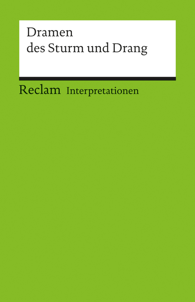 Cover: 9783150084106 | Dramen des Sturm und Drang | Taschenbuch | 1986 | Reclam, Ditzingen