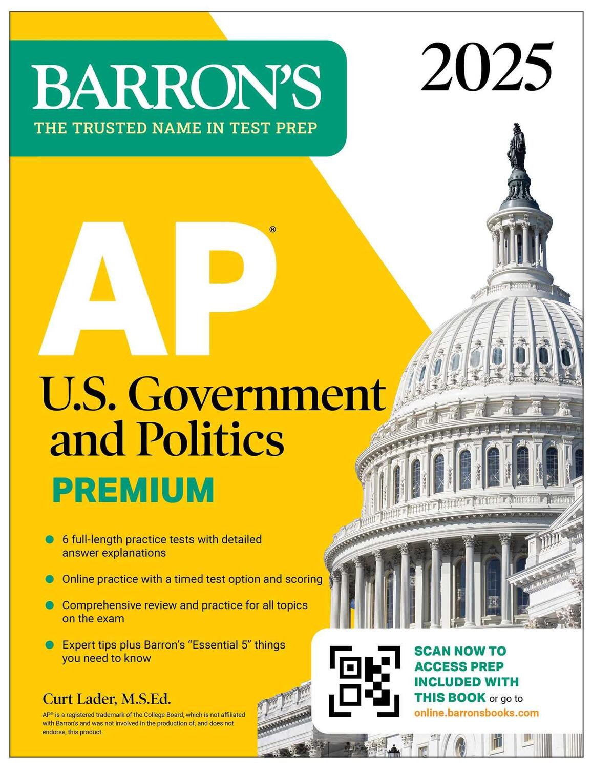 Cover: 9781506291956 | AP U.S. Government and Politics Premium, 2025: Prep Book with 6...