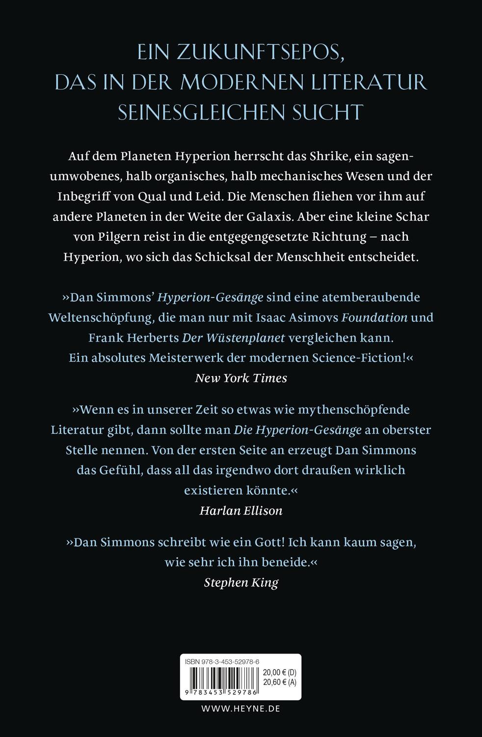 Bild: 9783453529786 | Die Hyperion-Gesänge | Zwei Romane in einem Band | Dan Simmons | Buch