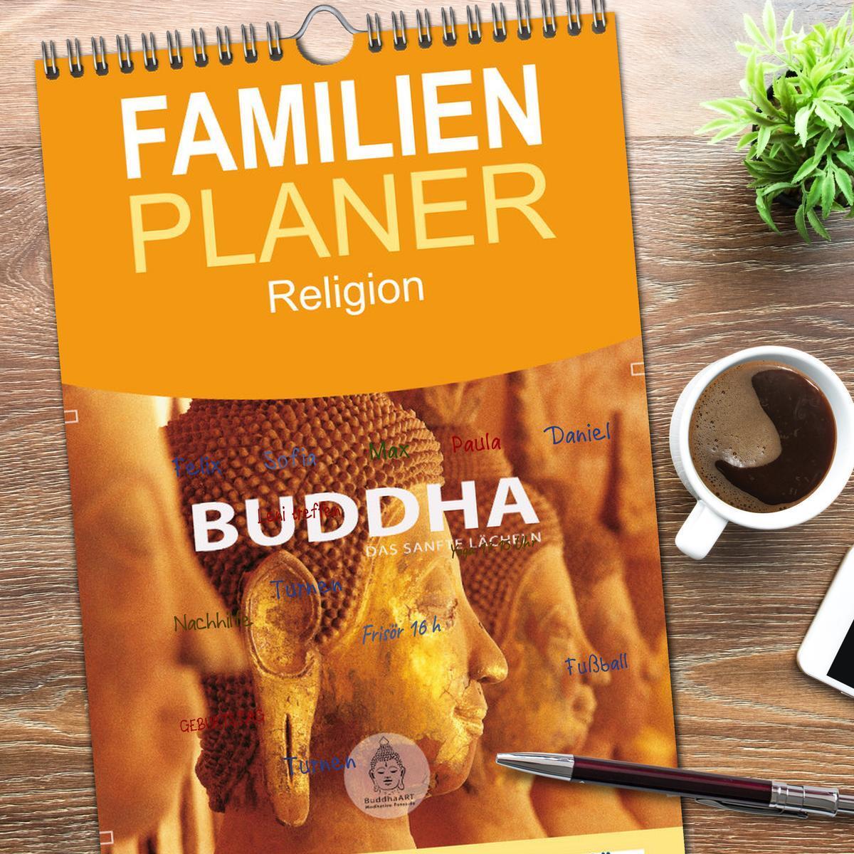 Bild: 9783457100004 | Familienplaner 2025 - BUDDHA - Ein sanftes Lächeln mit 5 Spalten...