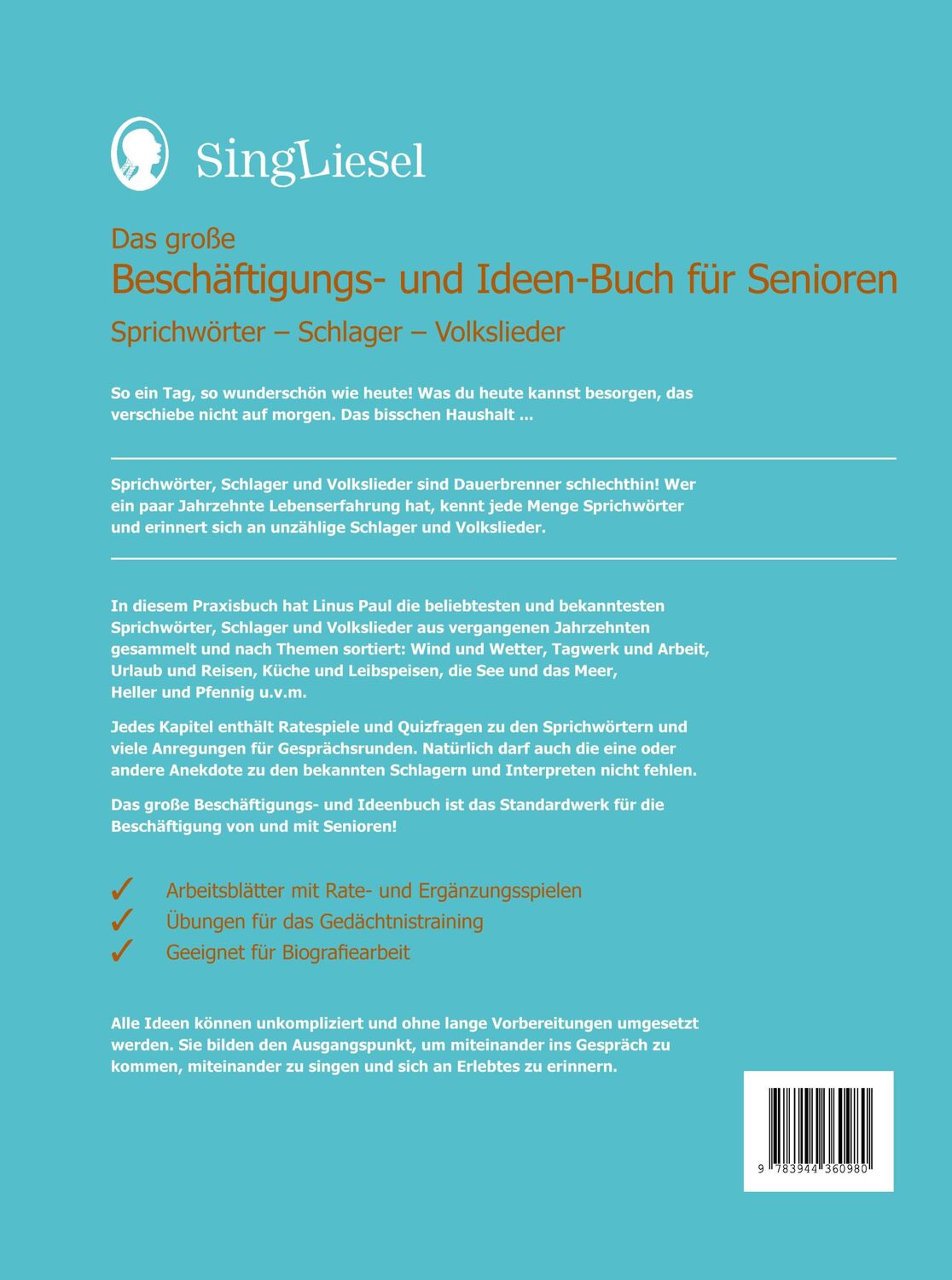 Bild: 9783944360980 | Das große Beschäftigungs- und Ideenbuch für Senioren | Linus Paul