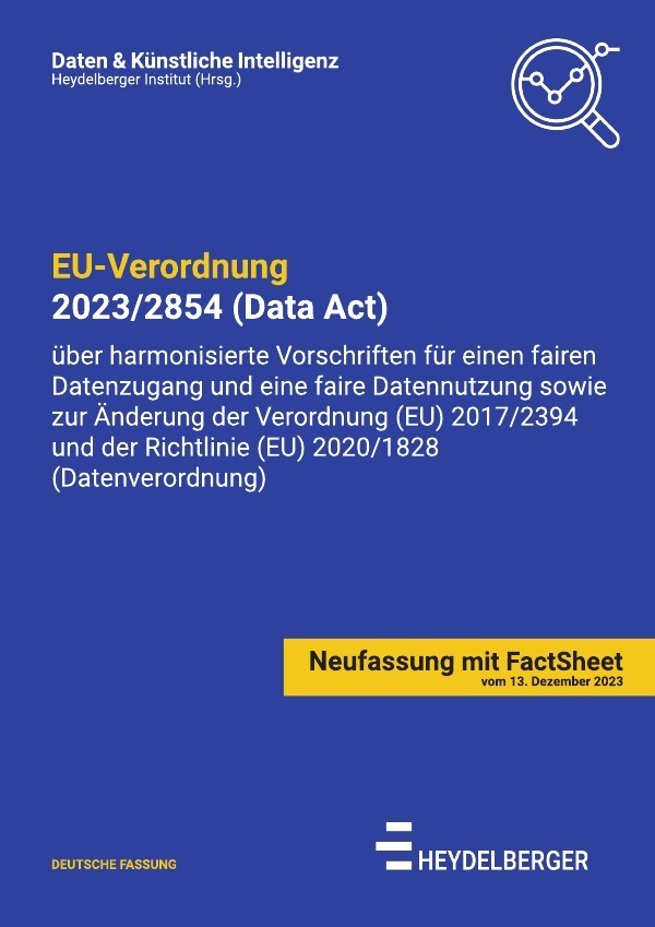 Cover: 9783758496202 | EU-Verordnung 2023/2854 (Data Act) | Heydelberger Institut | Buch