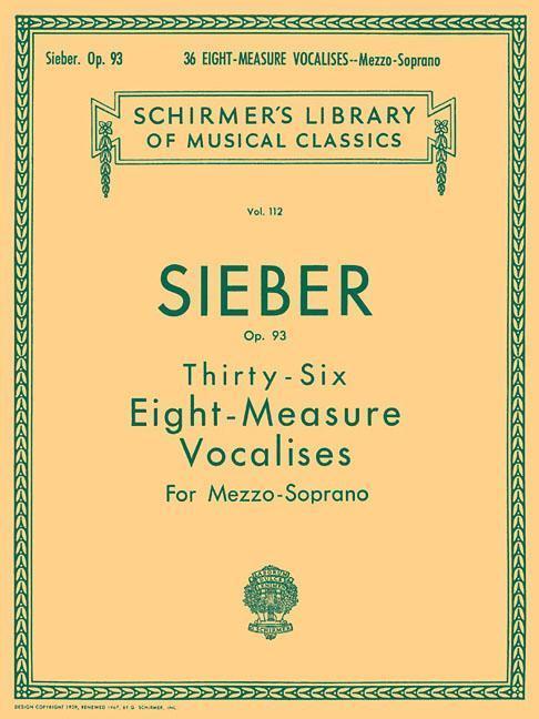 Cover: 9780793553471 | 36 Eight-Measure Vocalises, Op. 93: Schirmer Library of Classics...