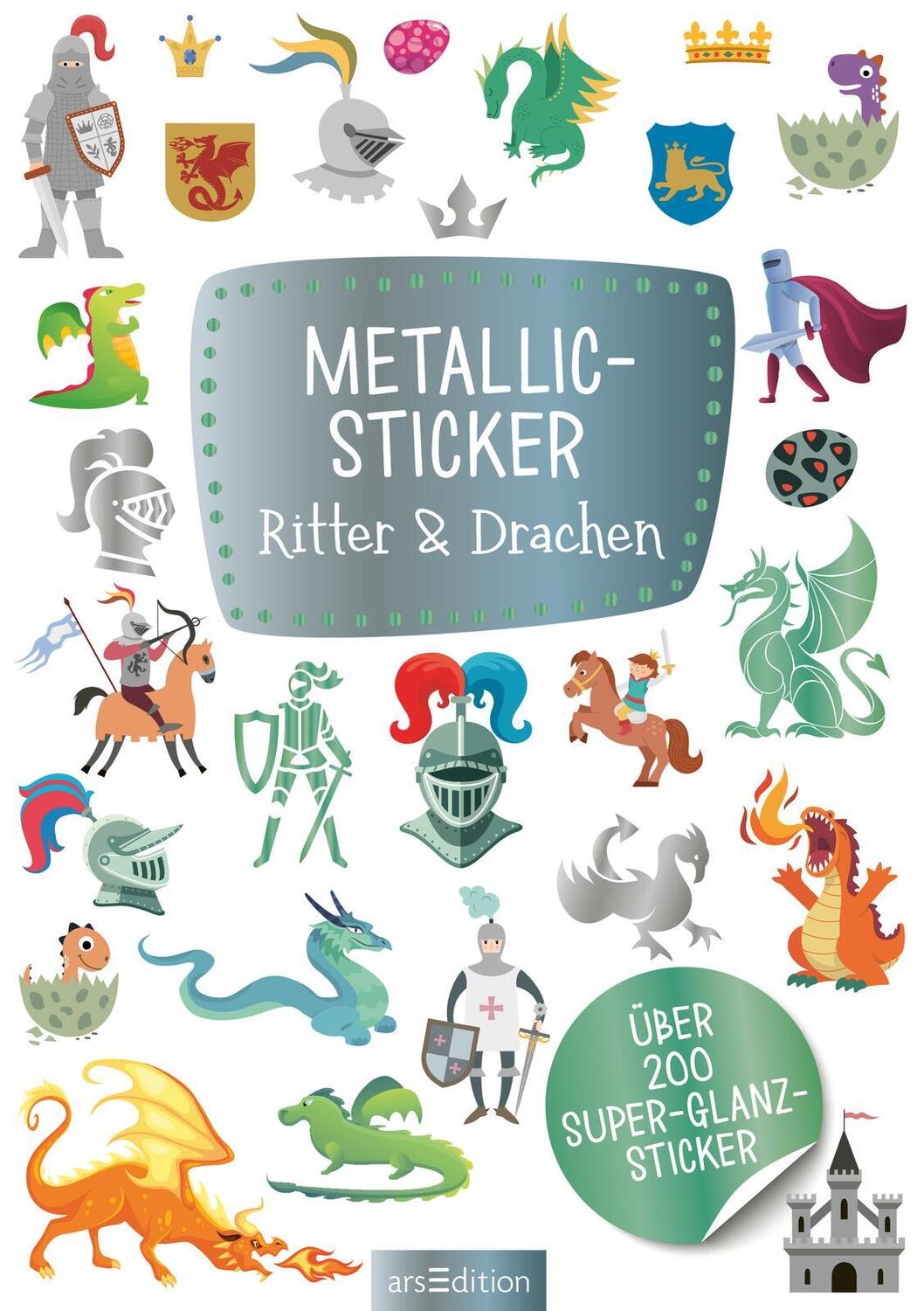 Bild: 4014489129820 | Metallic-Sticker - Ritter &amp; Drachen | Über 200 Super-Glanz-Sticker