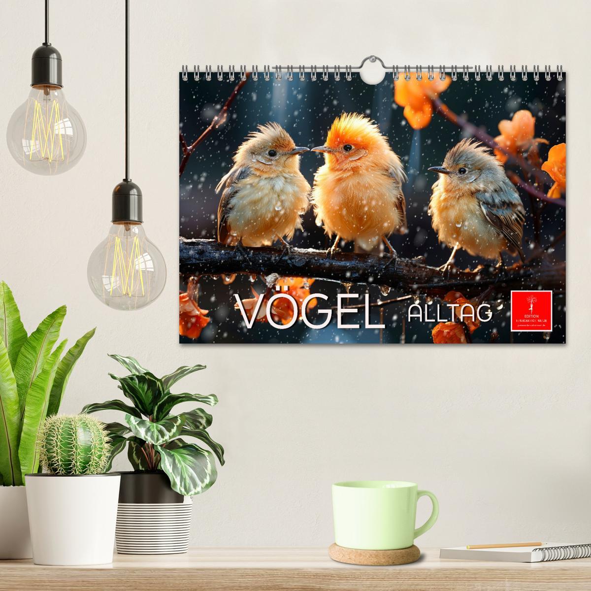 Bild: 9783383837302 | Vögel Alltag (Wandkalender 2025 DIN A4 quer), CALVENDO Monatskalender