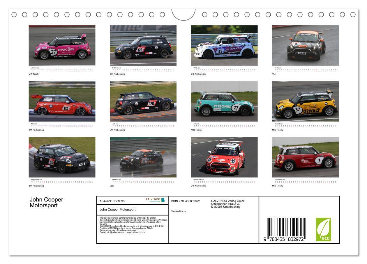 Bild: 9783435832972 | John Cooper Motorsport (Wandkalender 2025 DIN A4 quer), CALVENDO...