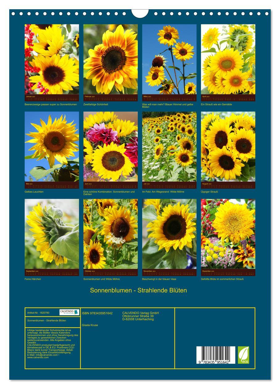 Bild: 9783435951642 | Sonnenblumen - Strahlende Blüten (Wandkalender 2025 DIN A3 hoch),...