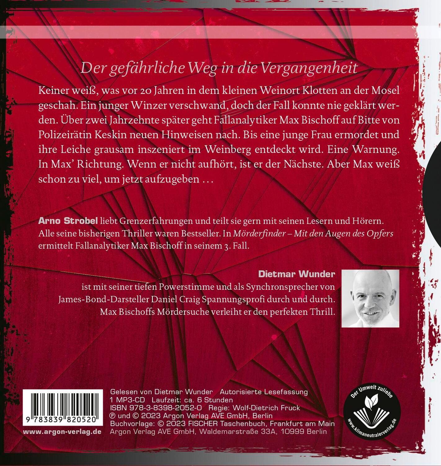 Rückseite: 9783839820520 | Mörderfinder - Mit den Augen des Opfers | Arno Strobel | MP3 | Deutsch