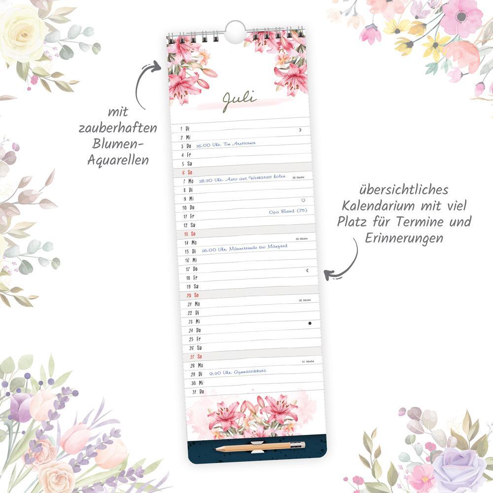 Bild: 9783988022448 | Trötsch Notizkalender mit Stift Hochformat Floral 2025 | KG | Kalender