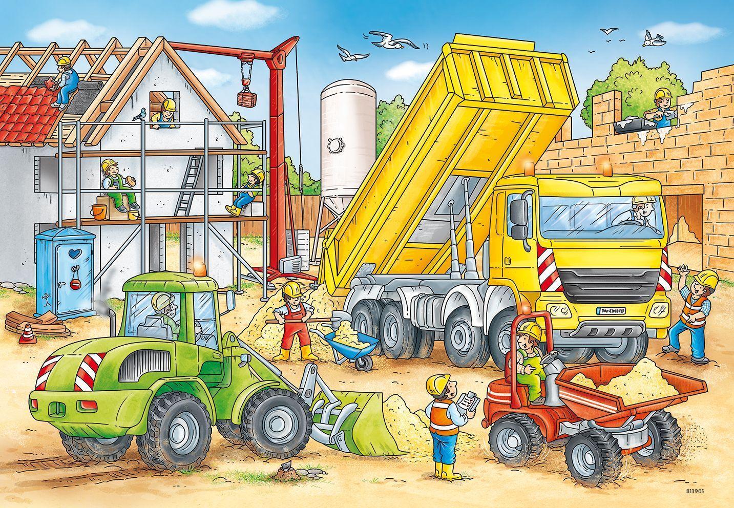 Bild: 4005556078004 | Viel zu tun auf der Baustelle. Puzzle 2 x 24 Teile | Spiel | Deutsch