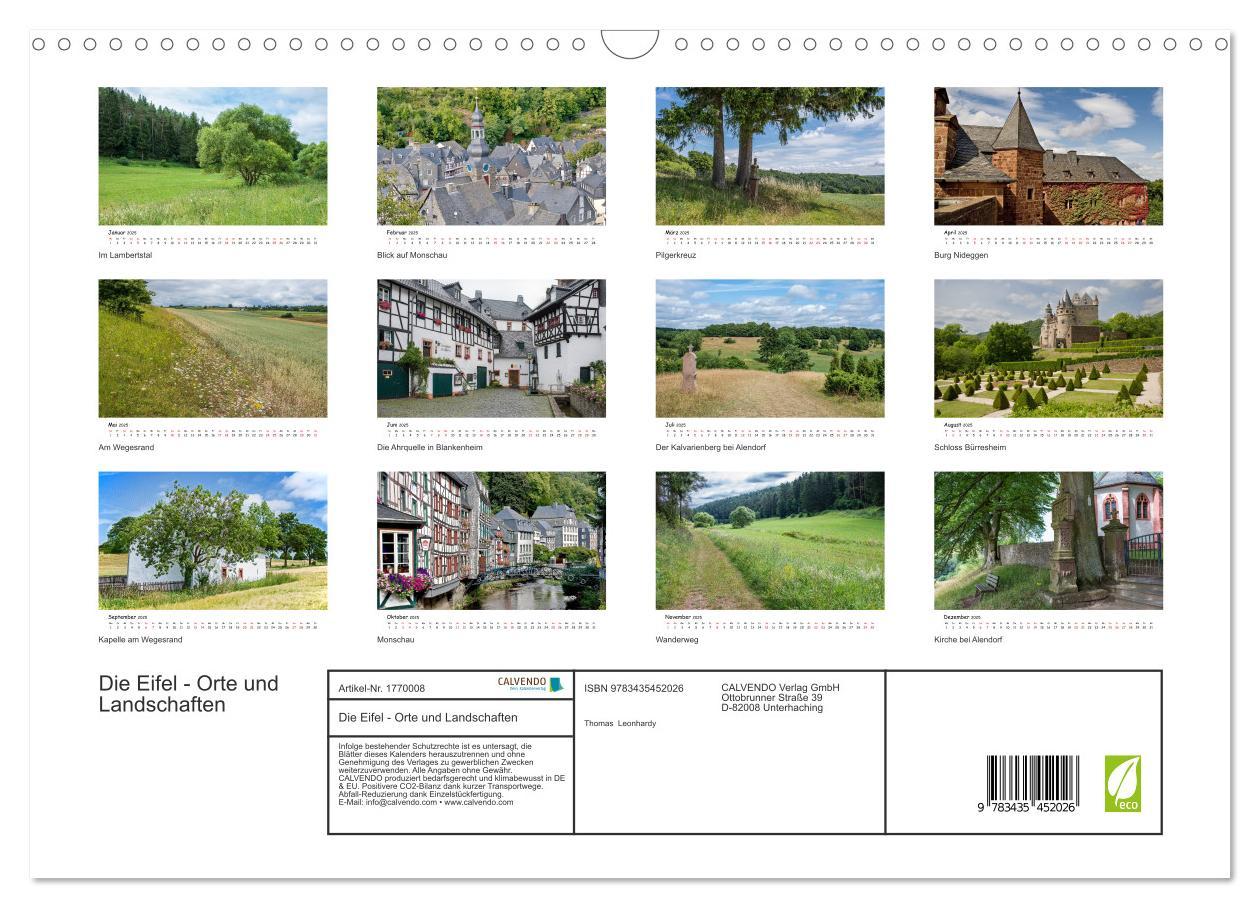 Bild: 9783435452026 | Die Eifel - Orte und Landschaften (Wandkalender 2025 DIN A3 quer),...