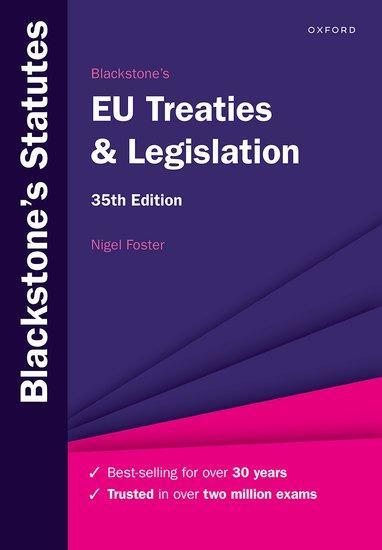 Cover: 9780198932673 | Blackstone's EU Treaties &amp; Legislation | Nigel Foster | Taschenbuch