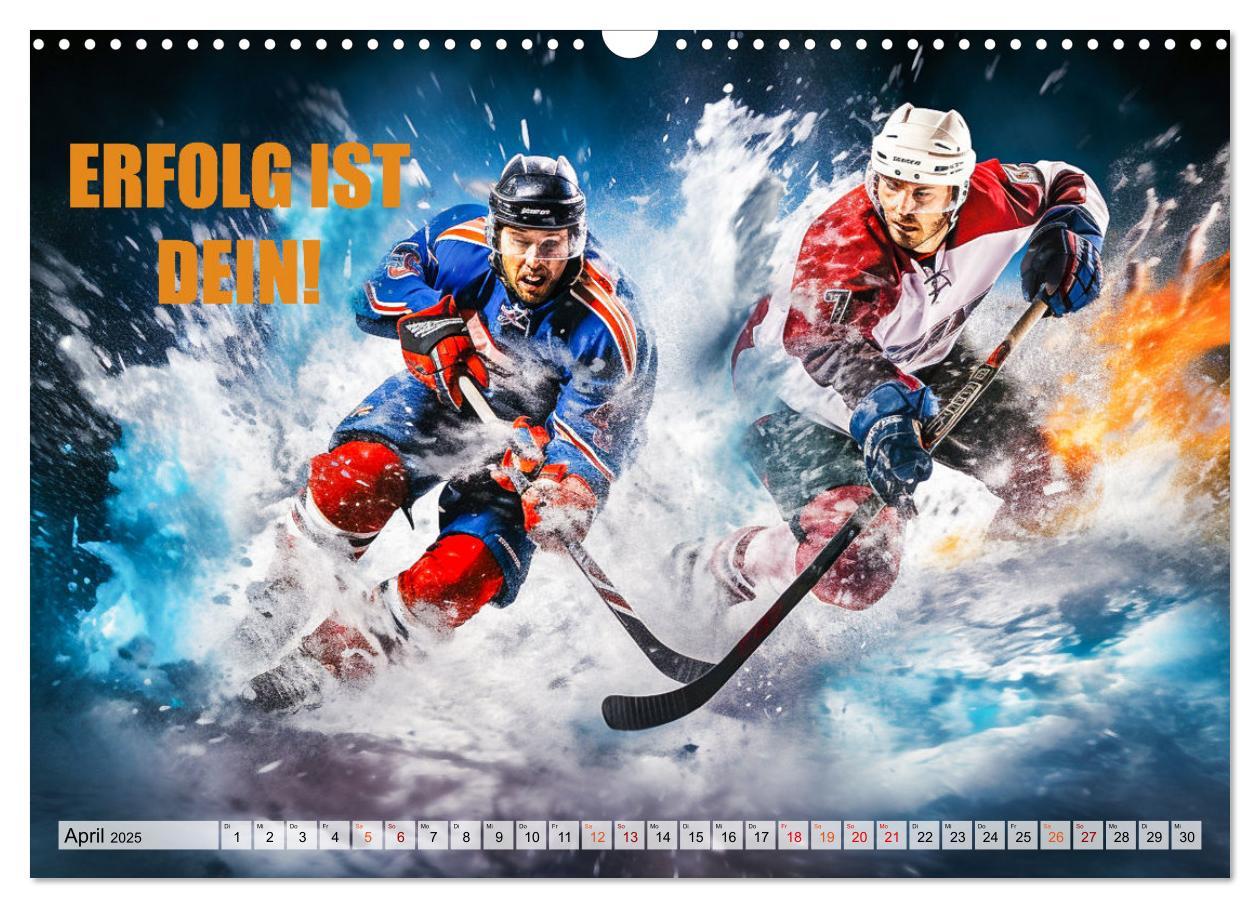 Bild: 9783383862304 | Eishockey und positive Gedanken (Wandkalender 2025 DIN A3 quer),...