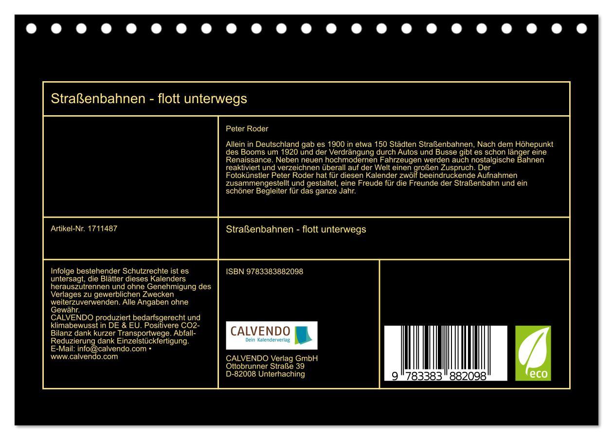 Bild: 9783383882098 | Straßenbahnen - flott unterwegs (Tischkalender 2025 DIN A5 quer),...