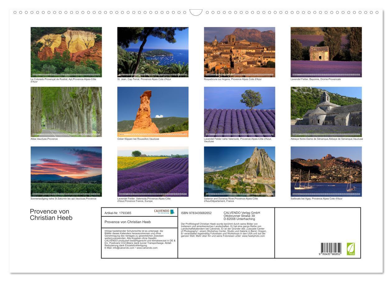 Bild: 9783435682652 | Provence von Christian Heeb (Wandkalender 2025 DIN A2 quer),...