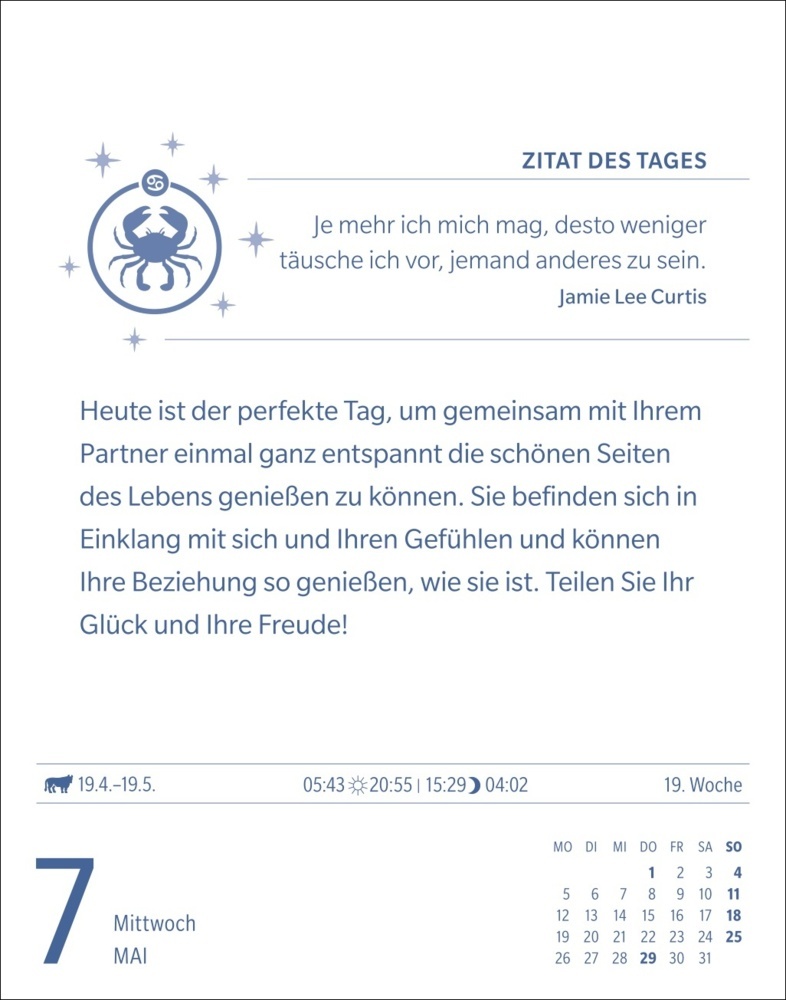 Bild: 9783840033704 | Krebs Sternzeichenkalender 2025 - Tagesabreißkalender - Ihr...