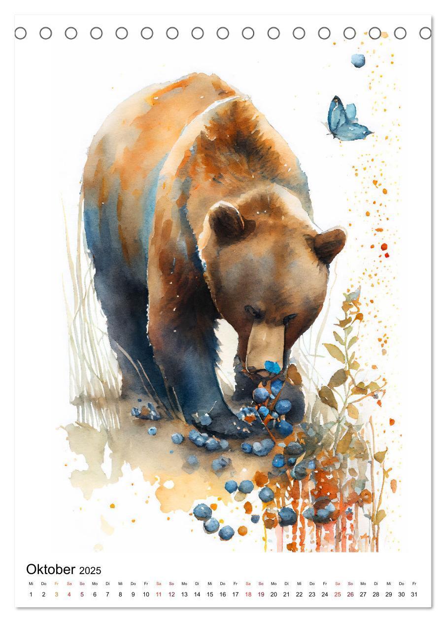 Bild: 9783435878789 | Waldtiere in Aquarell - Heimische Tierarten (Tischkalender 2025 DIN...