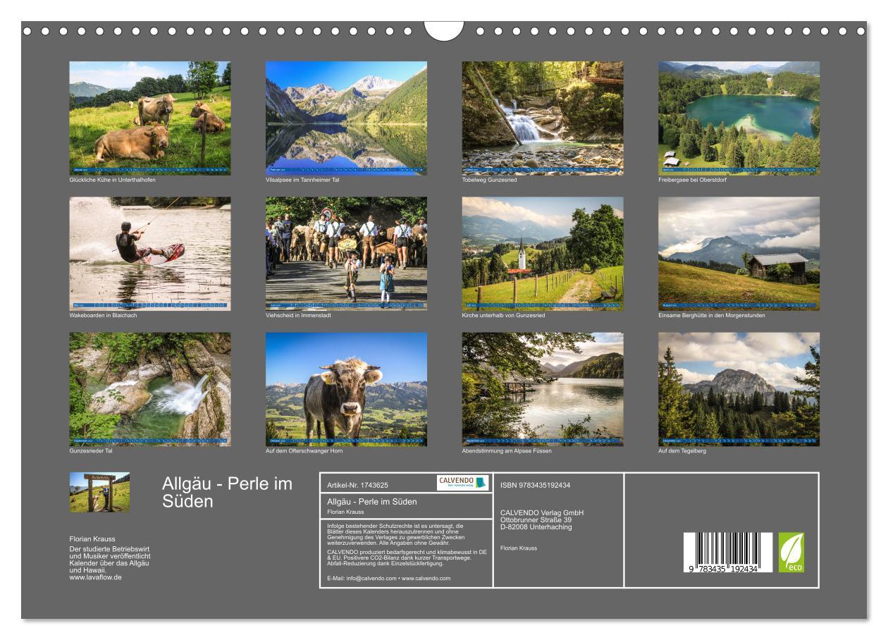 Bild: 9783435192434 | Allgäu - Perle im Süden (Wandkalender 2025 DIN A3 quer), CALVENDO...