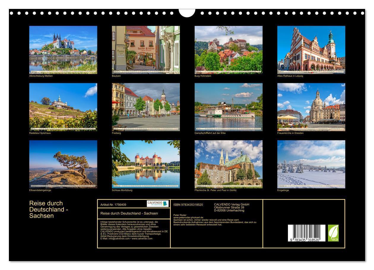 Bild: 9783435318520 | Reise durch Deutschland - Sachsen (Wandkalender 2025 DIN A3 quer),...