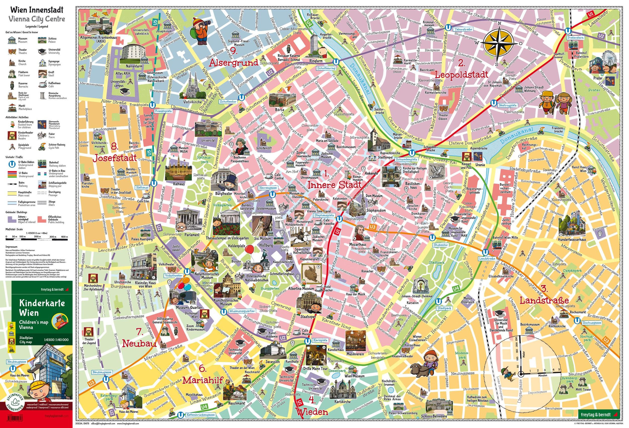 Bild: 9783707923162 | Kinderkarte Wien, Stadtplan 1:40.000, freytag &amp; berndt | Fürnhammer