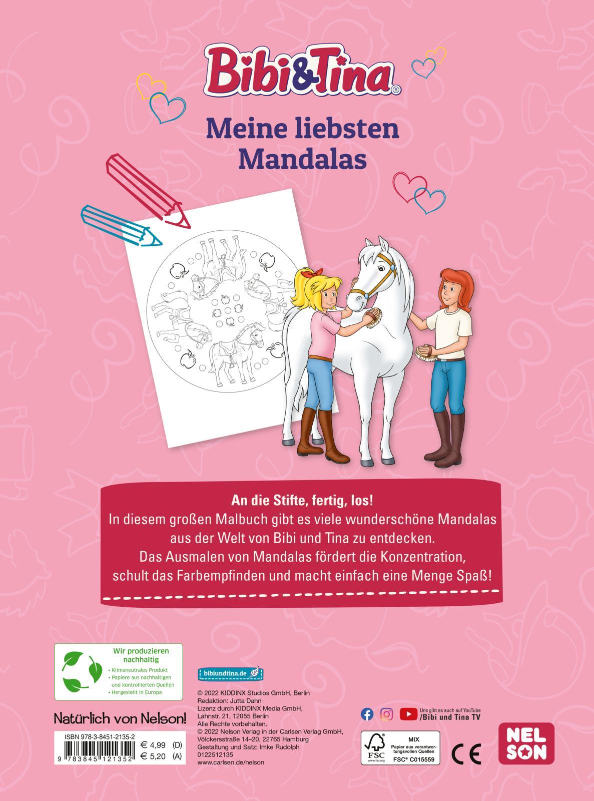 Rückseite: 9783845121352 | Bibi &amp; Tina: Meine liebsten Mandalas | Freunde für immer! | Buch