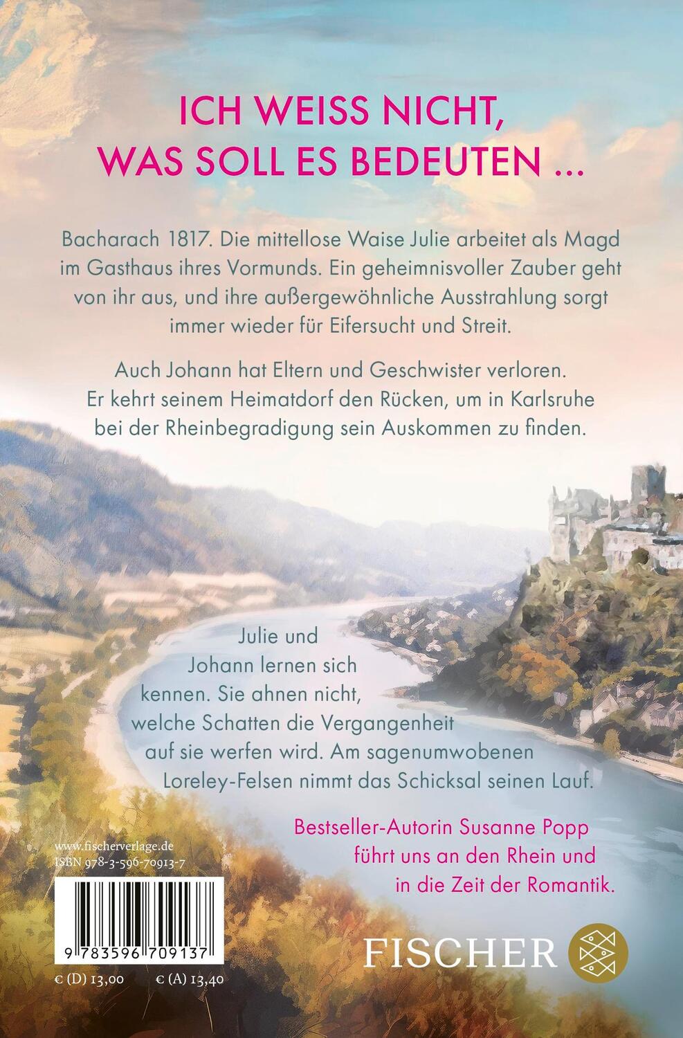 Rückseite: 9783596709137 | Loreley - Die Frau am Fluss | Roman | Susanne Popp | Taschenbuch