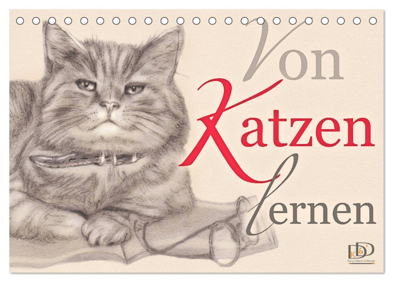 Cover: 9783435454396 | Von Katzen lernen (Tischkalender 2025 DIN A5 quer), CALVENDO...