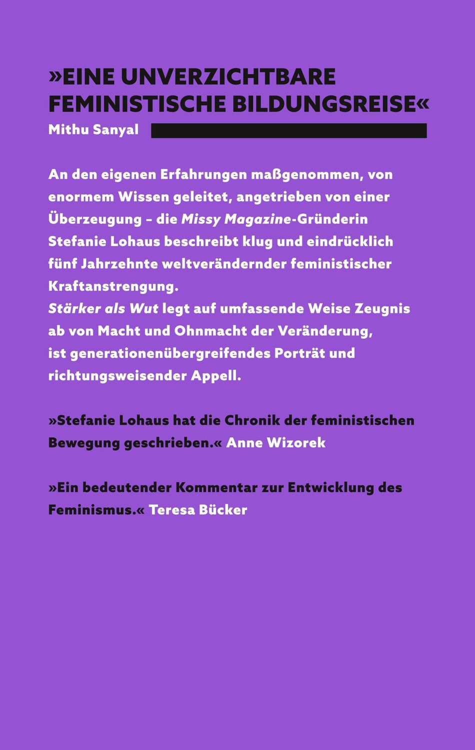 Rückseite: 9783518473597 | Stärker als Wut | Stefanie Lohaus | Buch | 271 S. | Deutsch | 2023