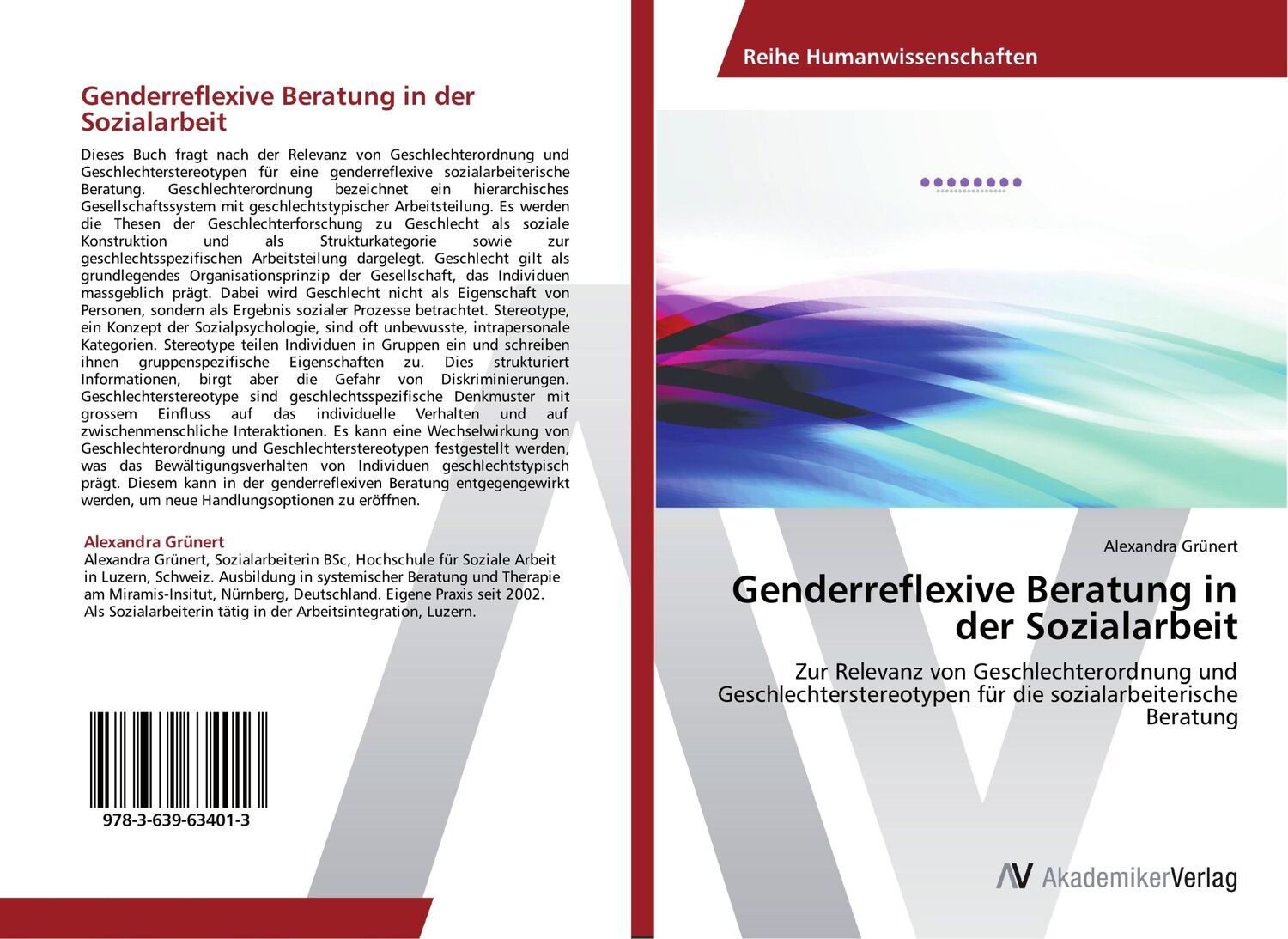 Cover: 9783639634013 | Genderreflexive Beratung in der Sozialarbeit | Alexandra Grünert