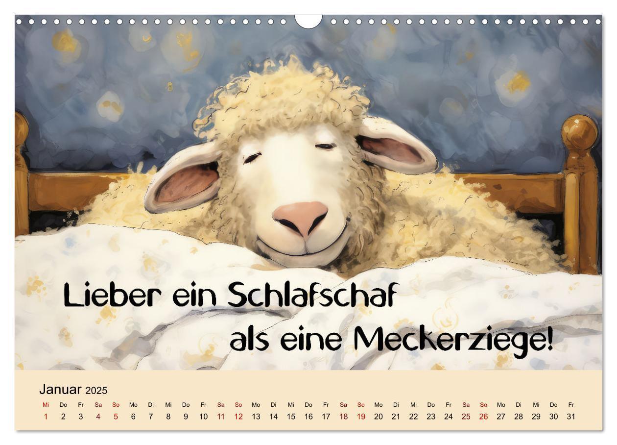 Bild: 9783383825804 | Schafsprüche (Wandkalender 2025 DIN A3 quer), CALVENDO Monatskalender