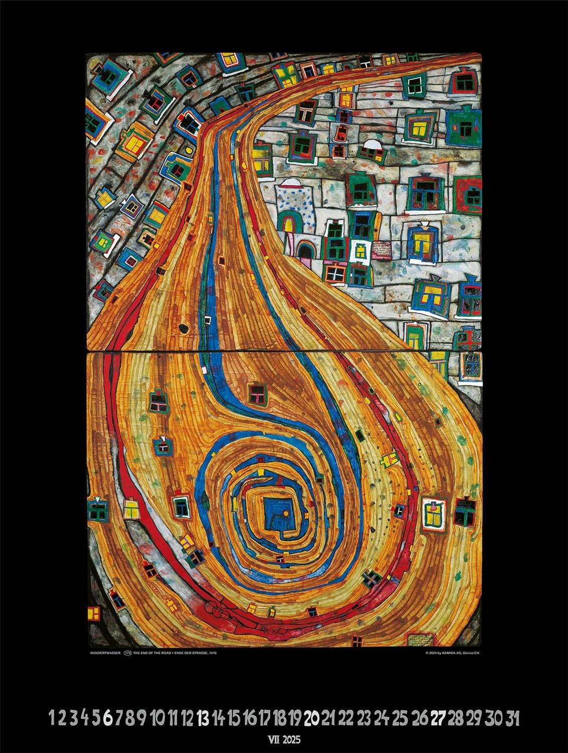 Bild: 9783910430112 | Großer Hundertwasser Art Calendar 2025 | Limited Collectors Edition