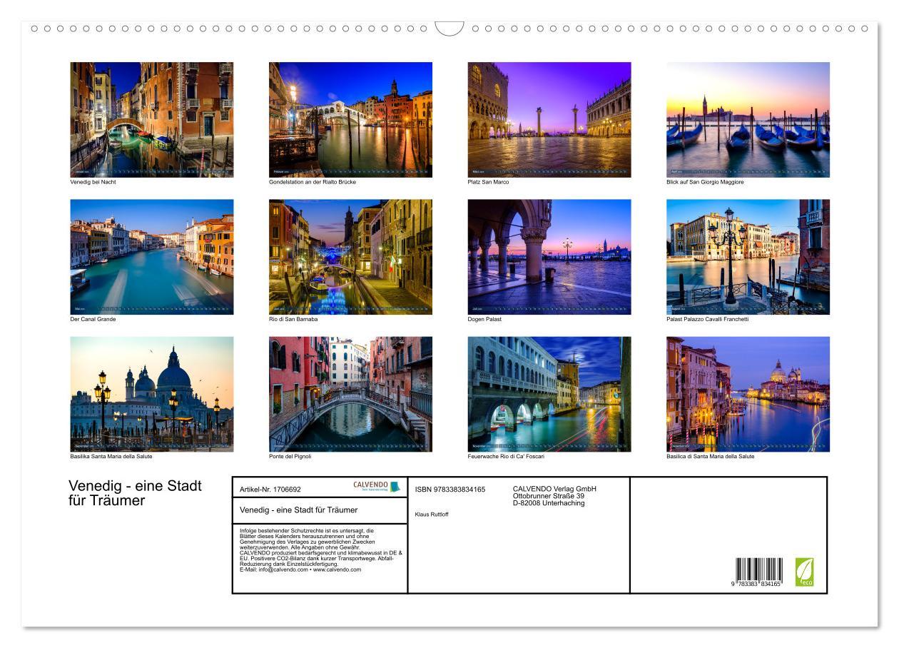 Bild: 9783383834165 | Venedig - eine Stadt für Träumer (Wandkalender 2025 DIN A2 quer),...