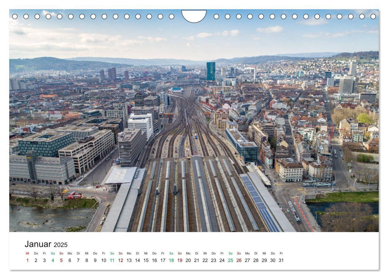 Bild: 9783435120772 | Luftbildkalender Zürich (Wandkalender 2025 DIN A4 quer), CALVENDO...