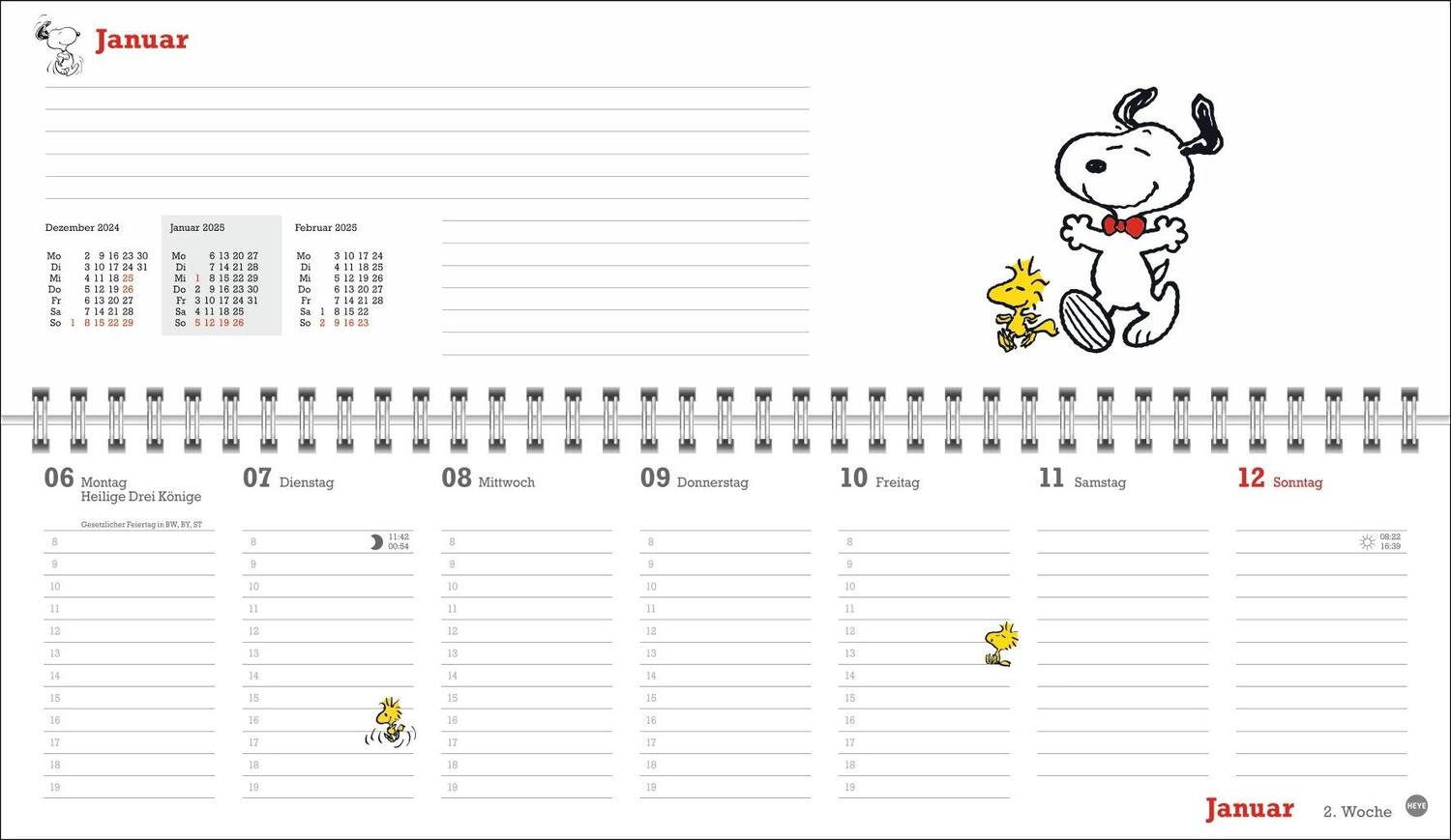 Bild: 9783756406555 | Peanuts Wochenquerplaner 2025 | Heye | Kalender | Spiralbindung | 2025