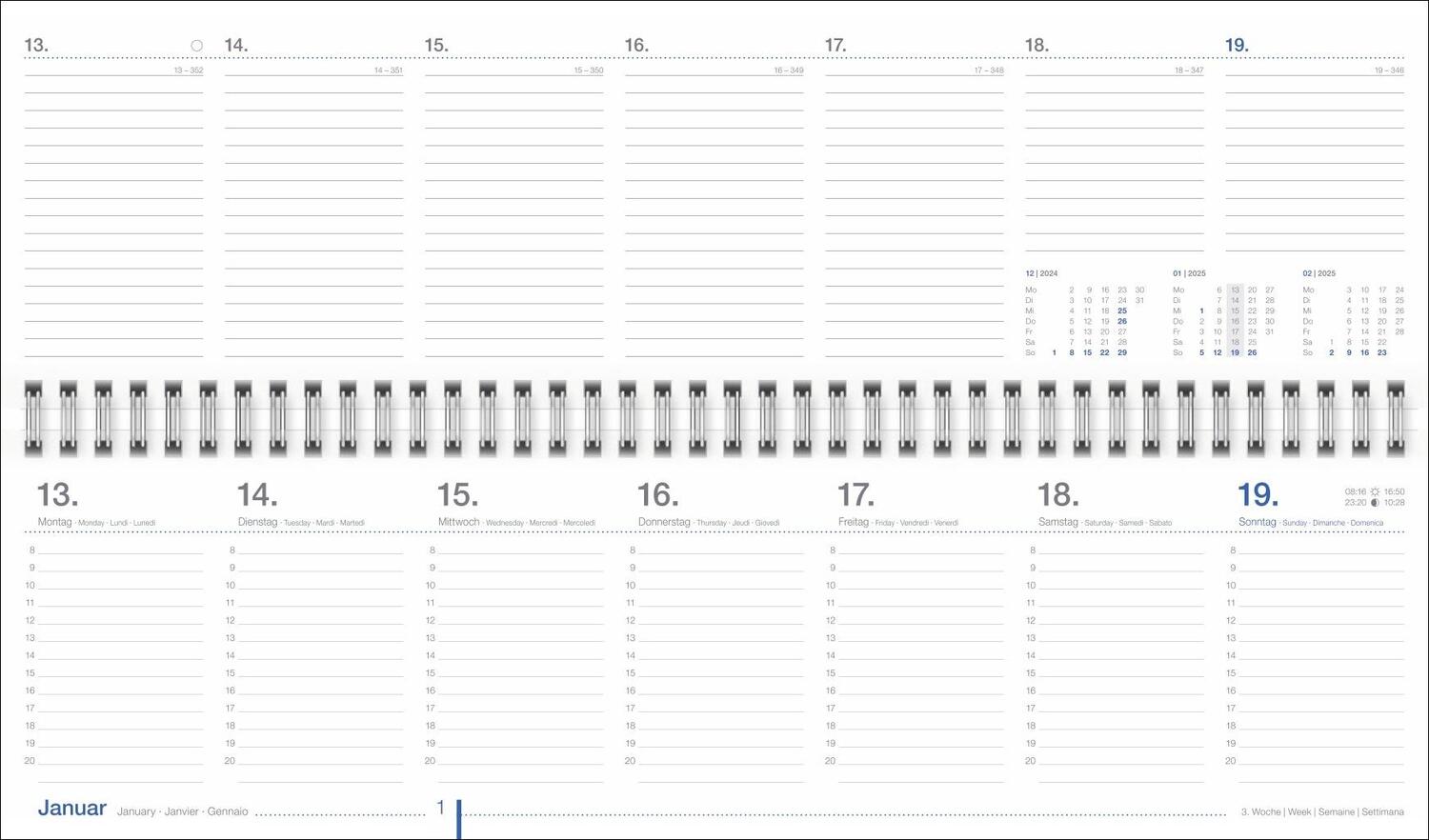 Bild: 9783756406494 | Wochenquerplaner, anthrazit 2025 | Kalender | Bürokalender Heye | 2025