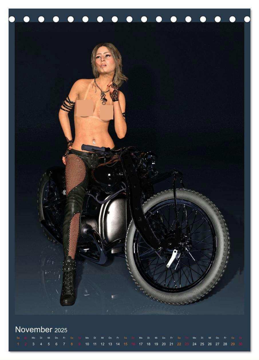 Bild: 9783457128022 | Hot Girls and Bikes (Tischkalender 2025 DIN A5 hoch), CALVENDO...