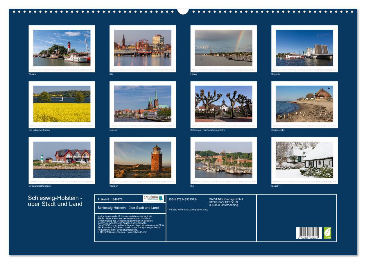 Bild: 9783435315734 | Schleswig-Holstein - über Stadt und Land (Wandkalender 2025 DIN A2...