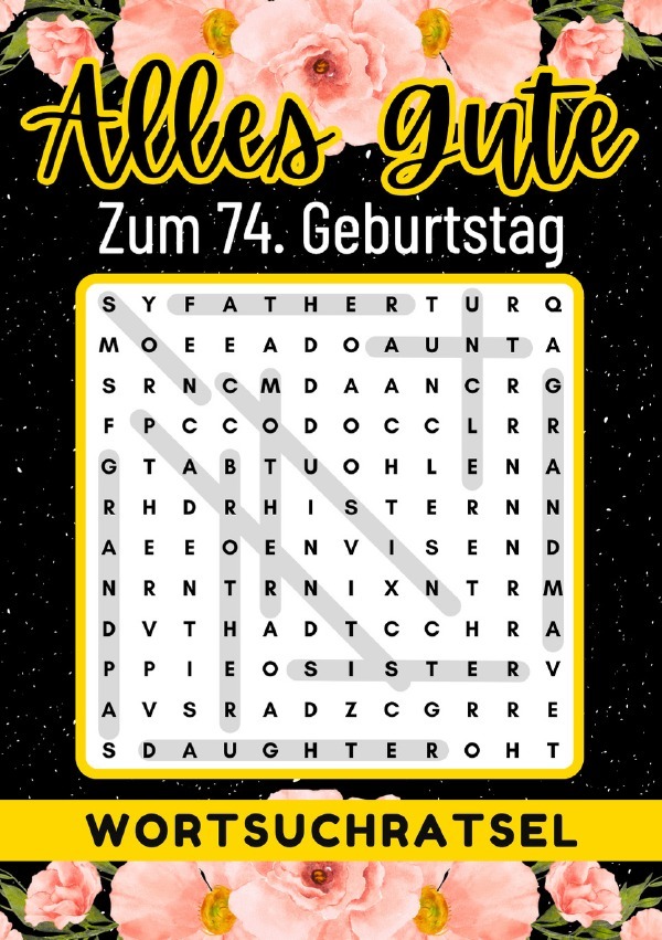 Cover: 9783759837547 | 74 Geburtstag Geschenk Alles Gute zum 74. Geburtstag - Wortsuchrätsel