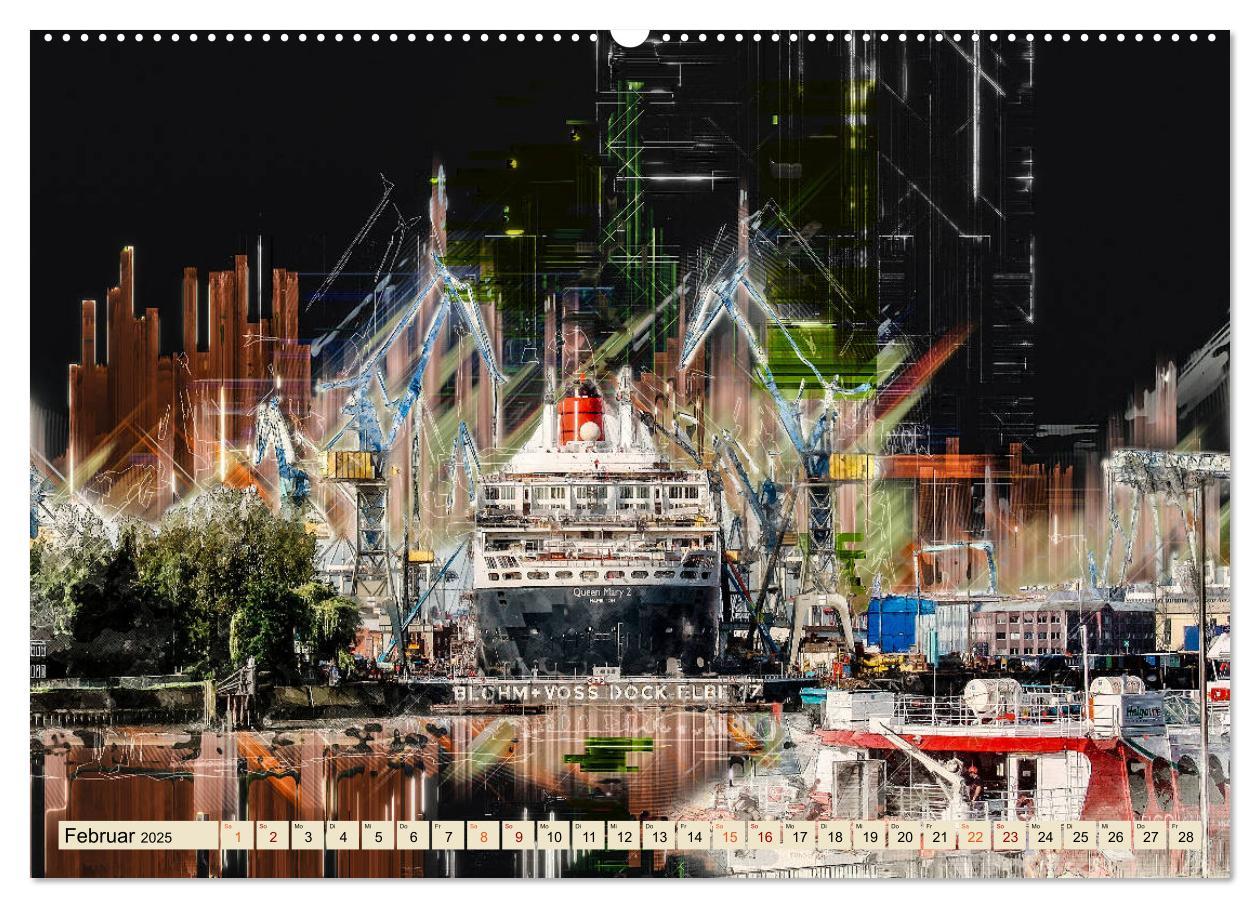 Bild: 9783435266203 | Hamburg abstrakt (Wandkalender 2025 DIN A2 quer), CALVENDO...