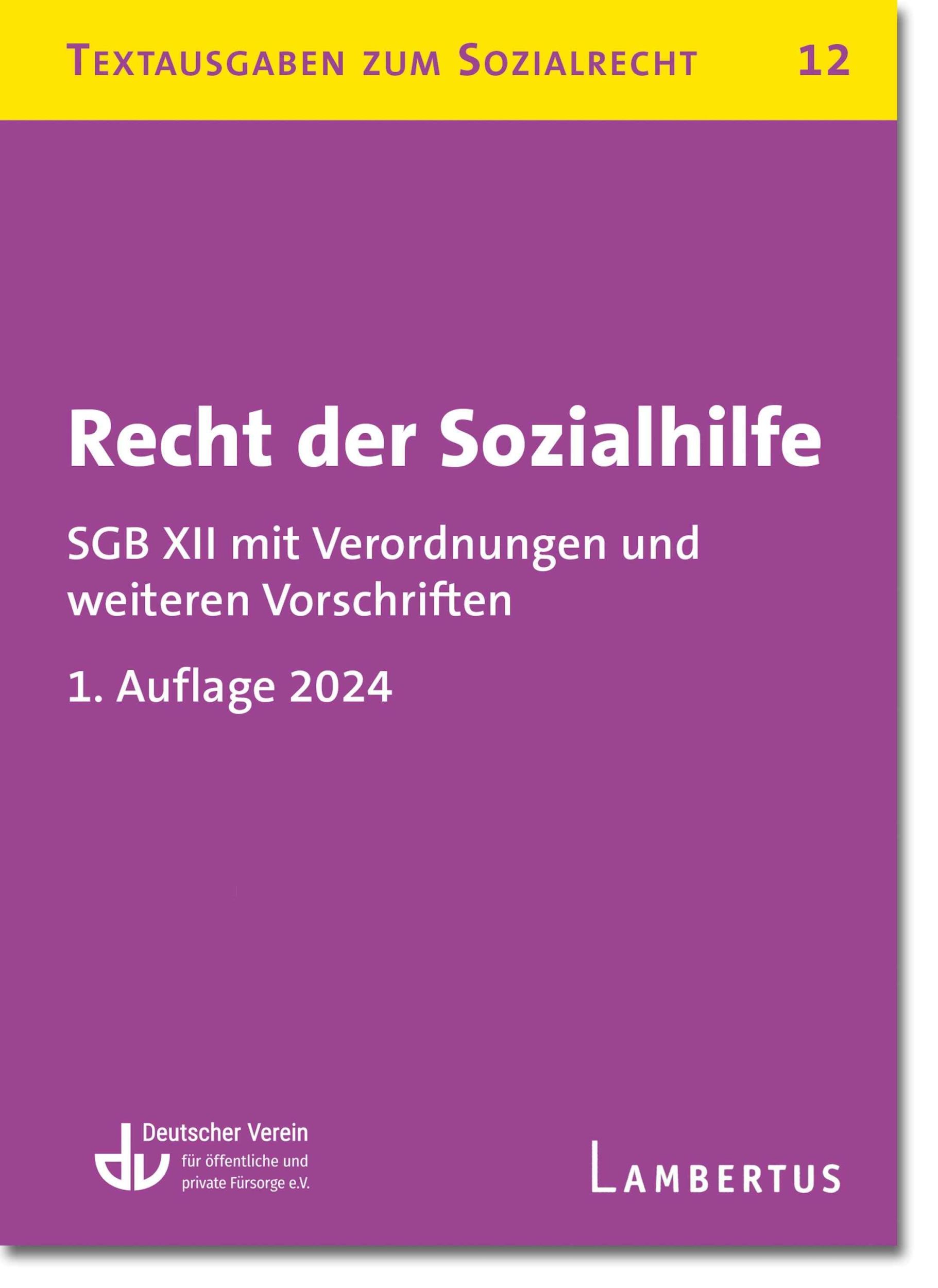 Cover: 9783784137216 | Recht der Sozialhilfe | Textausgaben zum Sozialrecht - Band 12 | V.