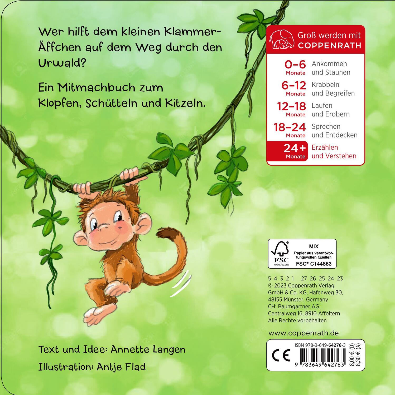 Rückseite: 9783649642763 | Trau dich, kleines Klammer-Äffchen! | Ein Mitmachbuch | Annette Langen