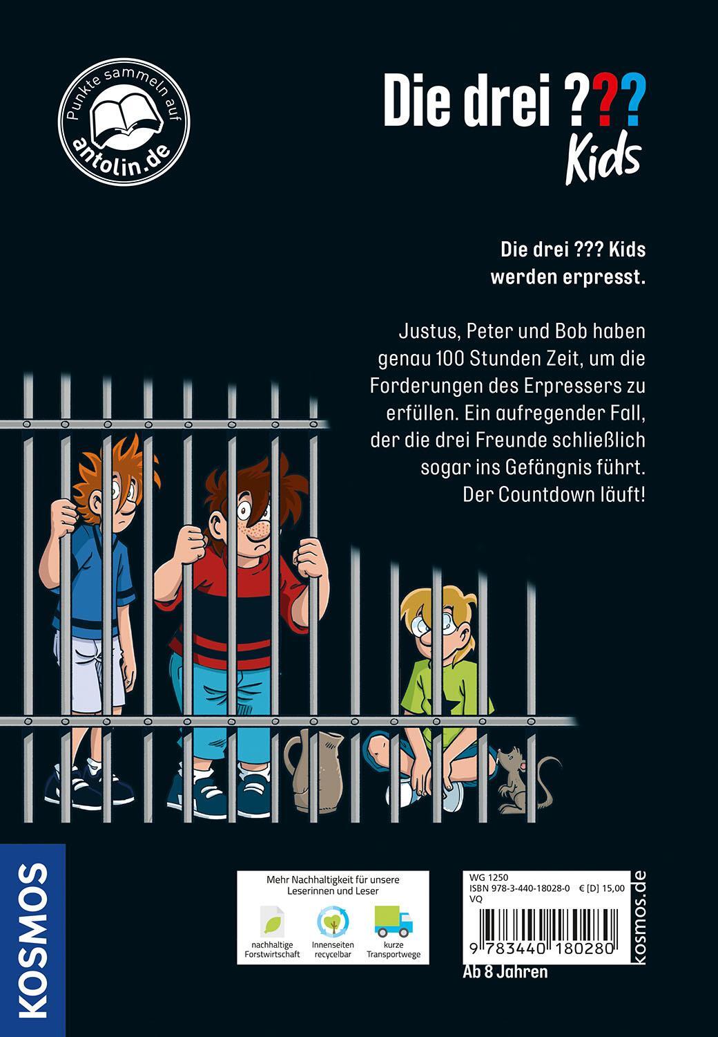 Rückseite: 9783440180280 | Die drei ??? Kids, 100, 100 Stunden | Ulf Blanck | Buch | 192 S.