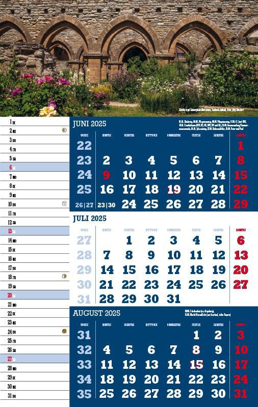 Bild: 9783957561381 | Drei-Monatskalender Deutschland 2025 | Jörg Neubert | Kalender | 2025