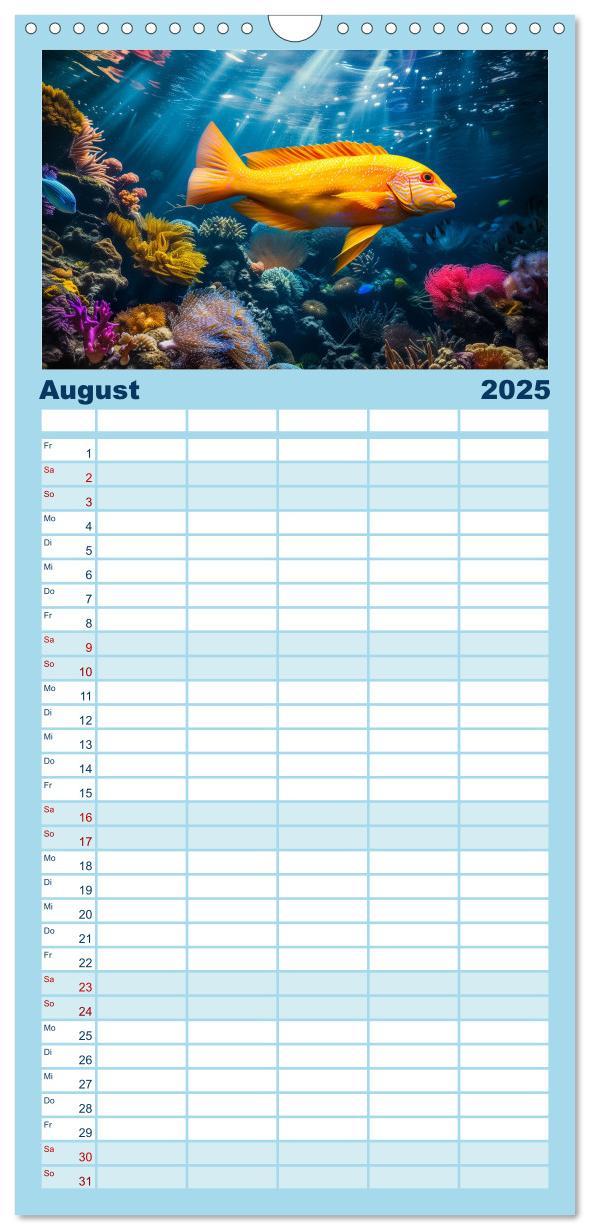 Bild: 9783457191538 | Familienplaner 2025 - Exotische Fische mit 5 Spalten (Wandkalender,...