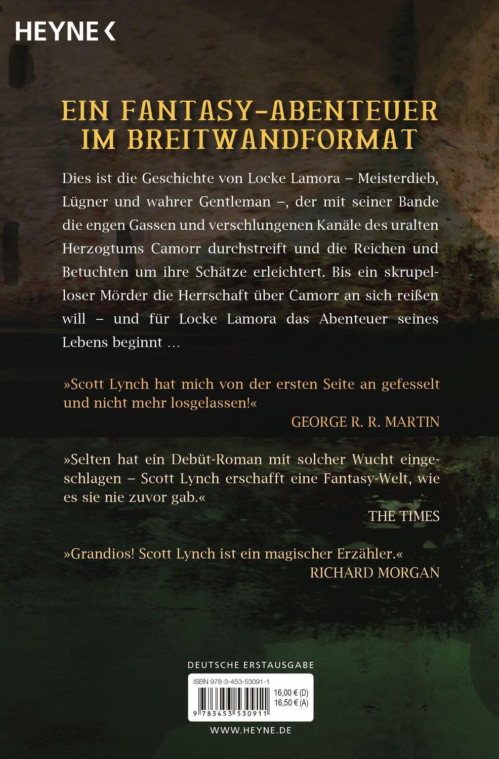 Bild: 9783453530911 | Die Lügen des Locke Lamora | Scott Lynch | Taschenbuch | Locke Lamora